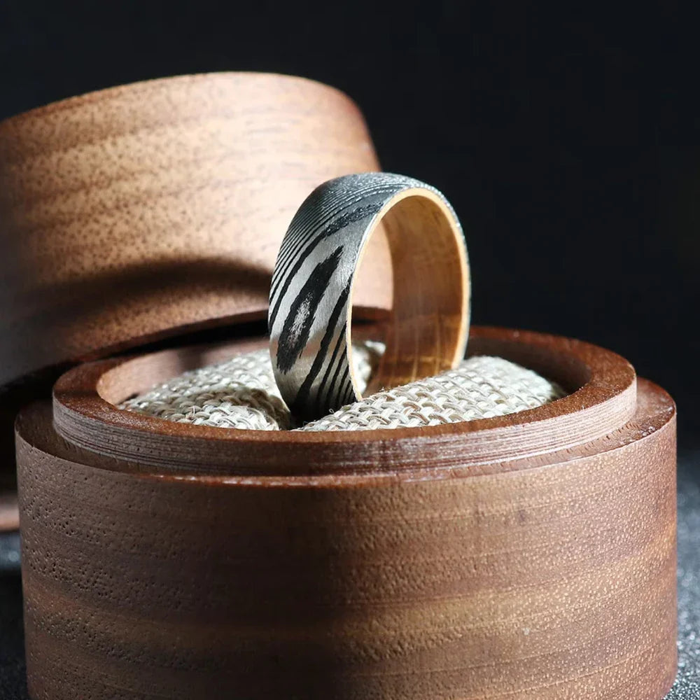 BAGUE EN BOIS & ACIER
