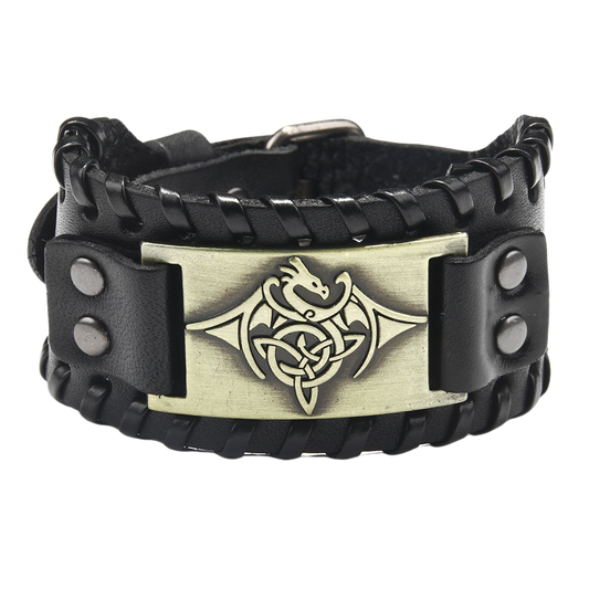 Bracelet Viking en Cuir Dragon | Valhalla