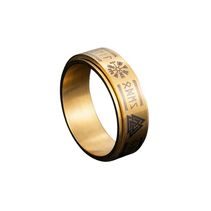 Bague de Vikings Mjollnir x Vegvísir | Valhalla