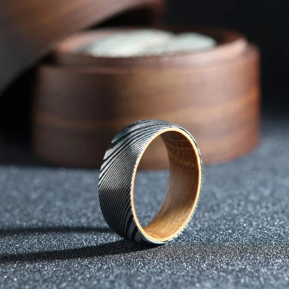 Sora | Bague en Bois & Acier