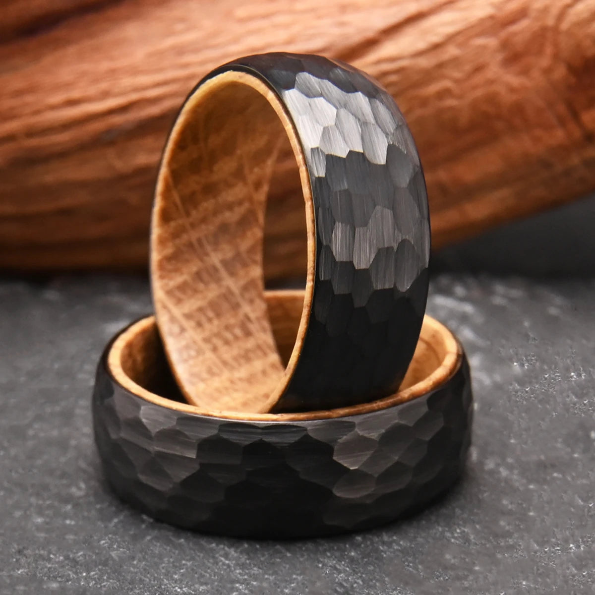 Ali | Bague Acier artelé et Bois