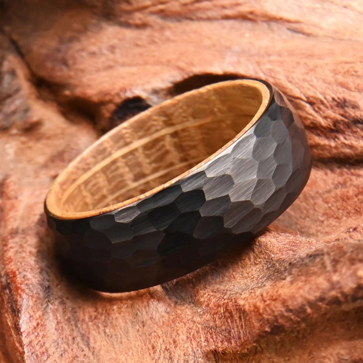 Ali | Bague Acier artelé et Bois