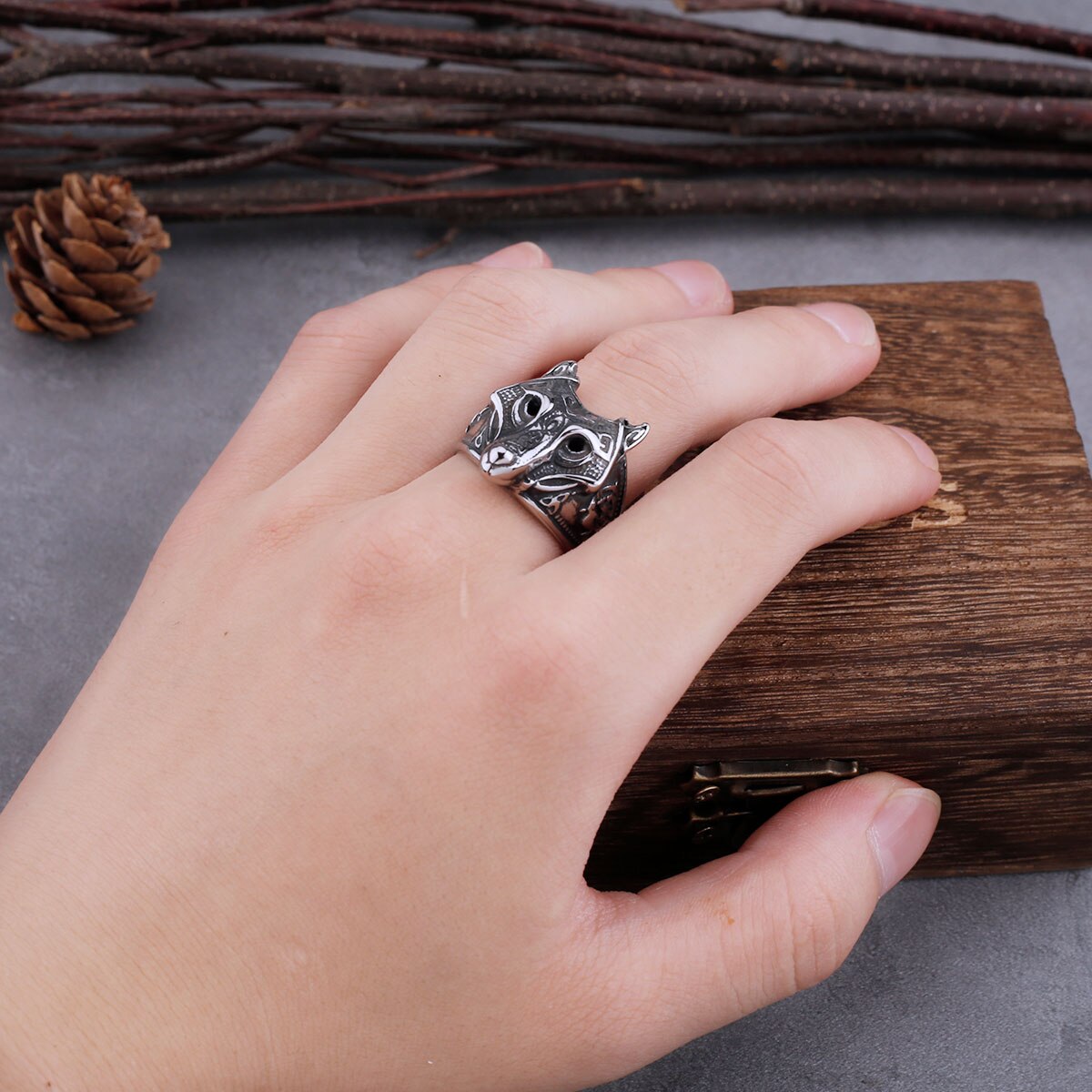 Bague Tête de Loup Viking | Valhalla