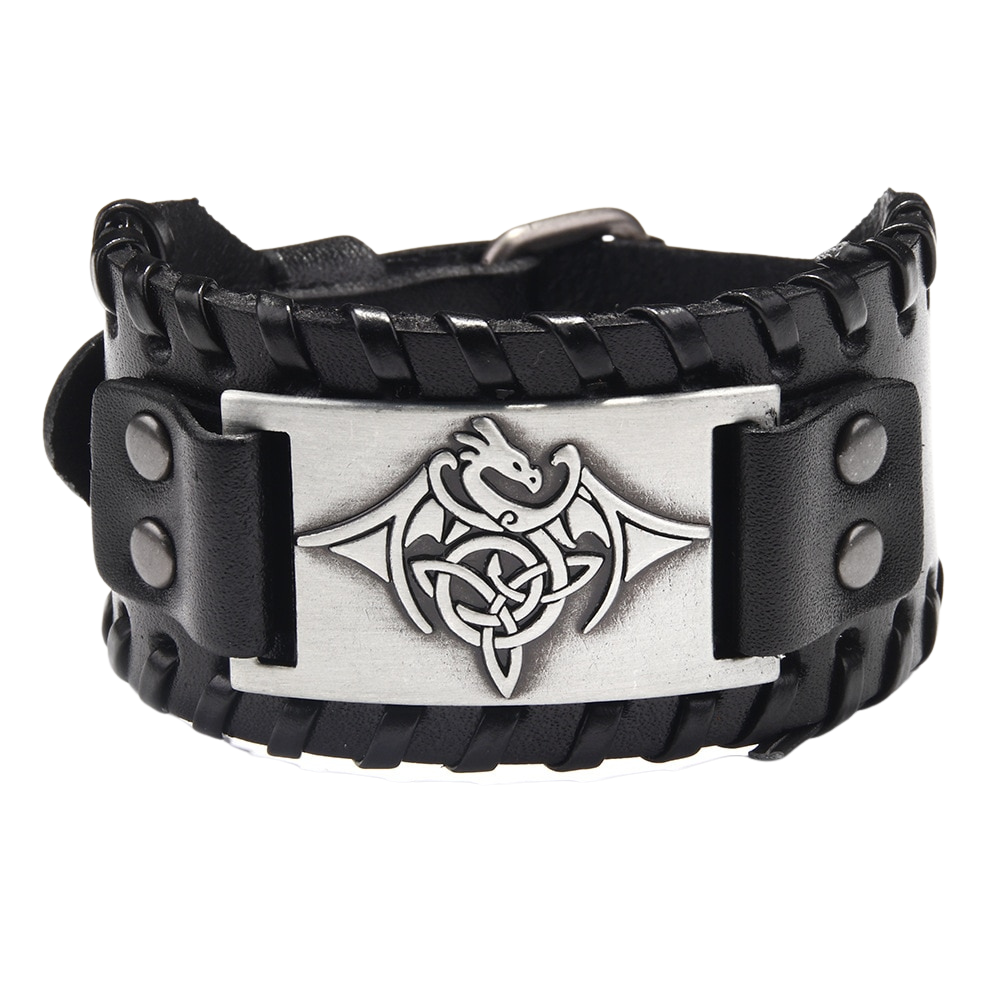 Bracelet Viking en Cuir Dragon | Valhalla