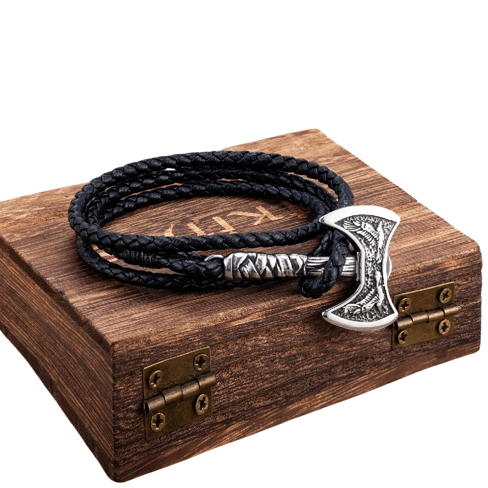 Bracelet Cuir Viking Hache | Valhalla