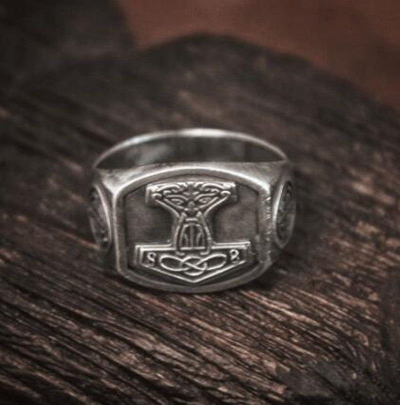 Bague de Vikings Marteau Mjollnir | Valhalla