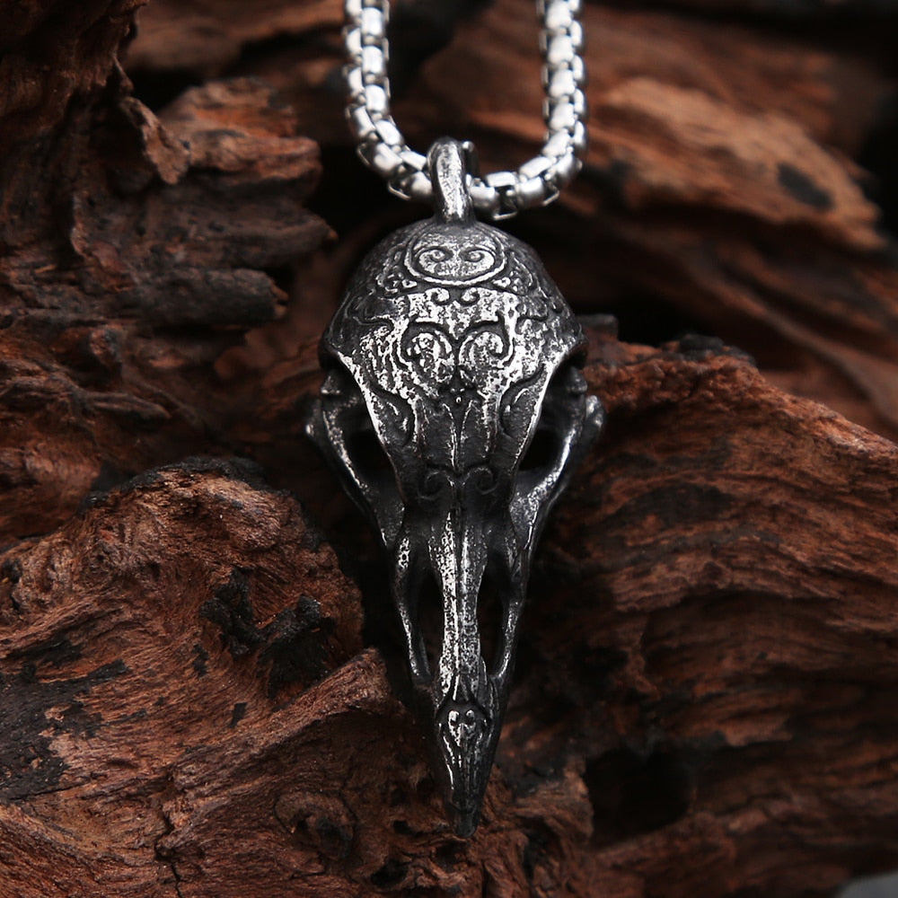 Collier Tête de Corbeau Inox | Valhalla