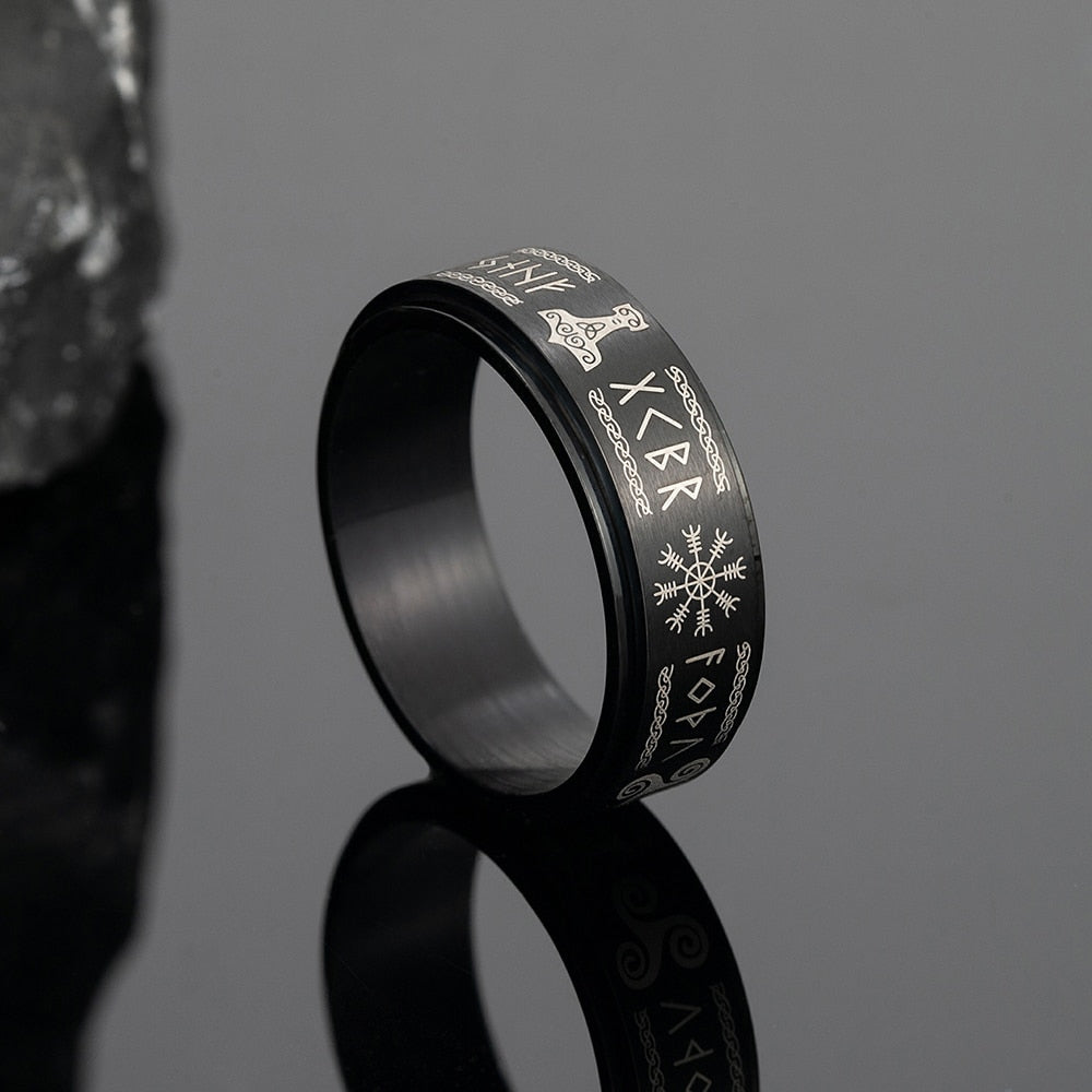 Bague de Vikings Mjollnir x Vegvísir | Valhalla