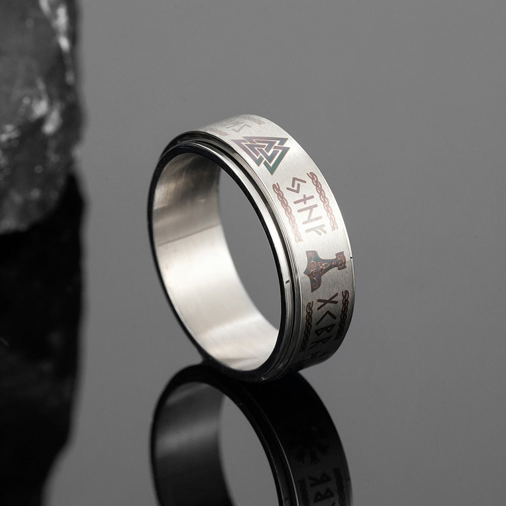 Bague de Vikings Mjollnir x Vegvísir | Valhalla