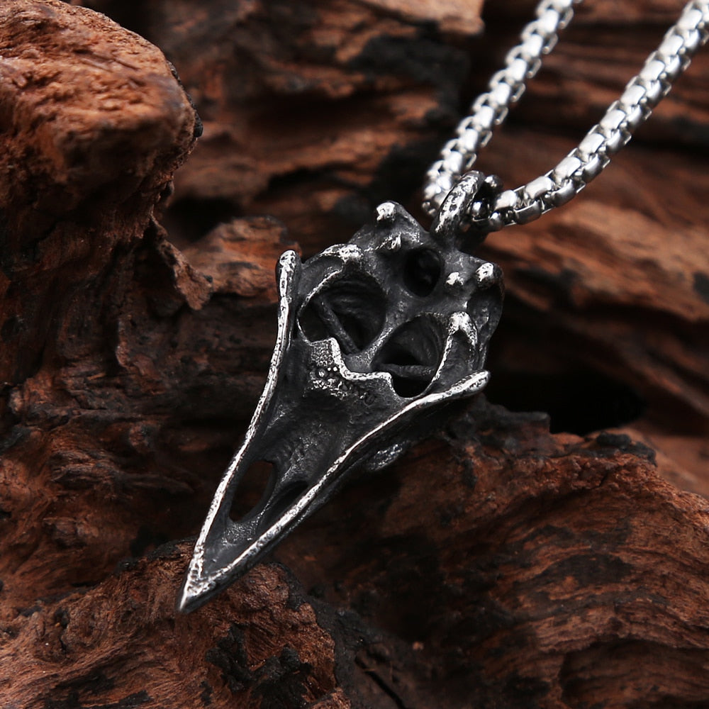 Collier Tête de Corbeau Inox | Valhalla