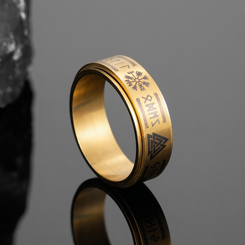 Bague de Vikings Mjollnir x Vegvísir | Valhalla