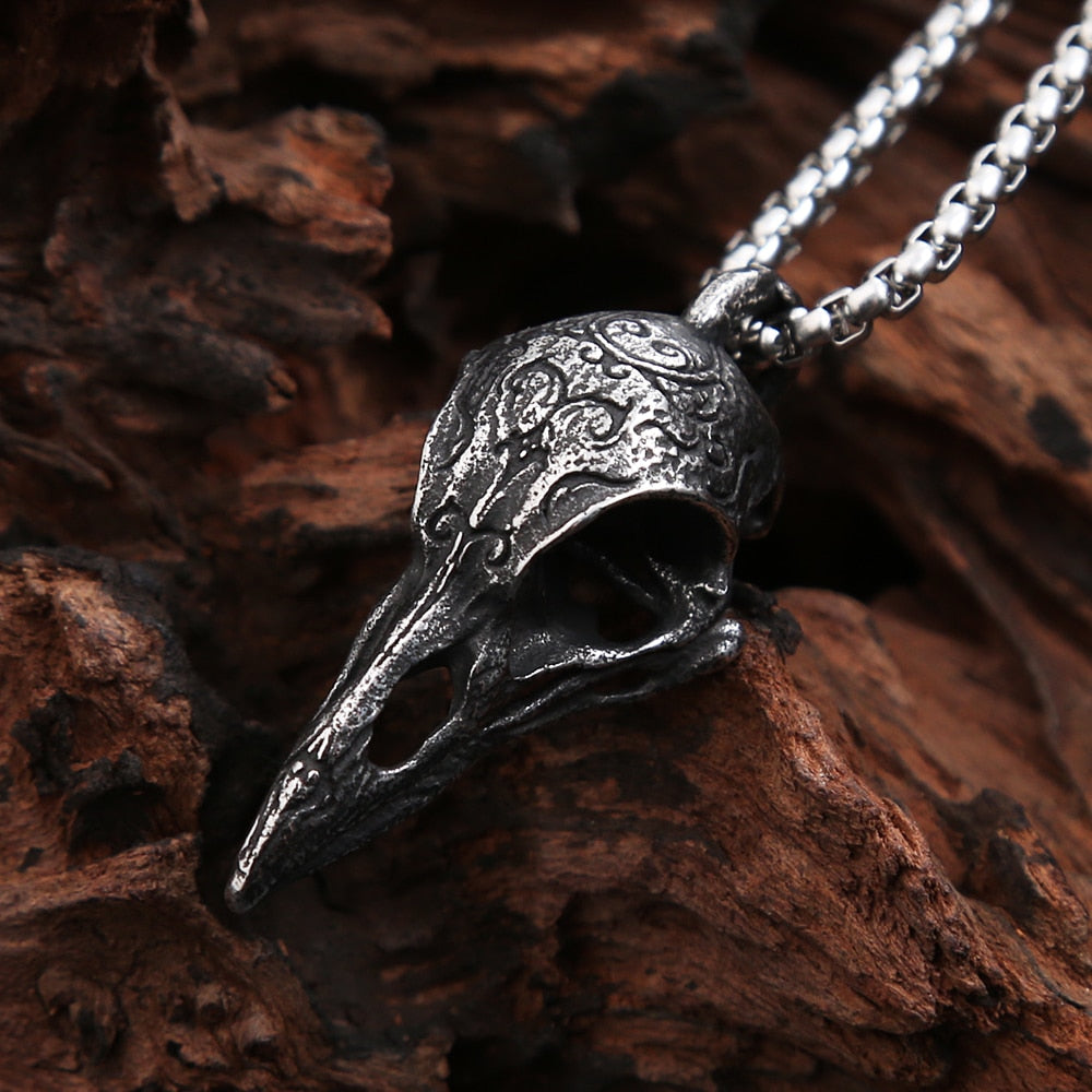 Collier Tête de Corbeau Inox | Valhalla