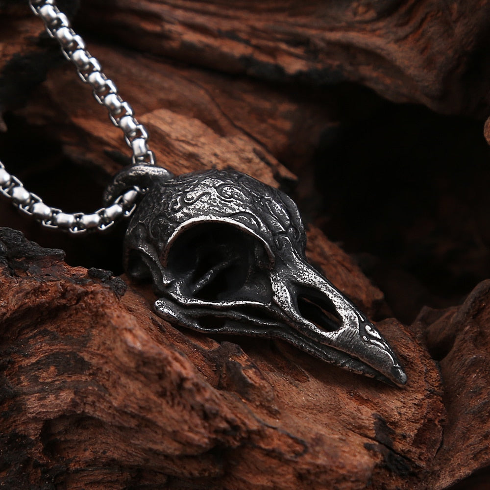 Collier Tête de Corbeau Inox | Valhalla