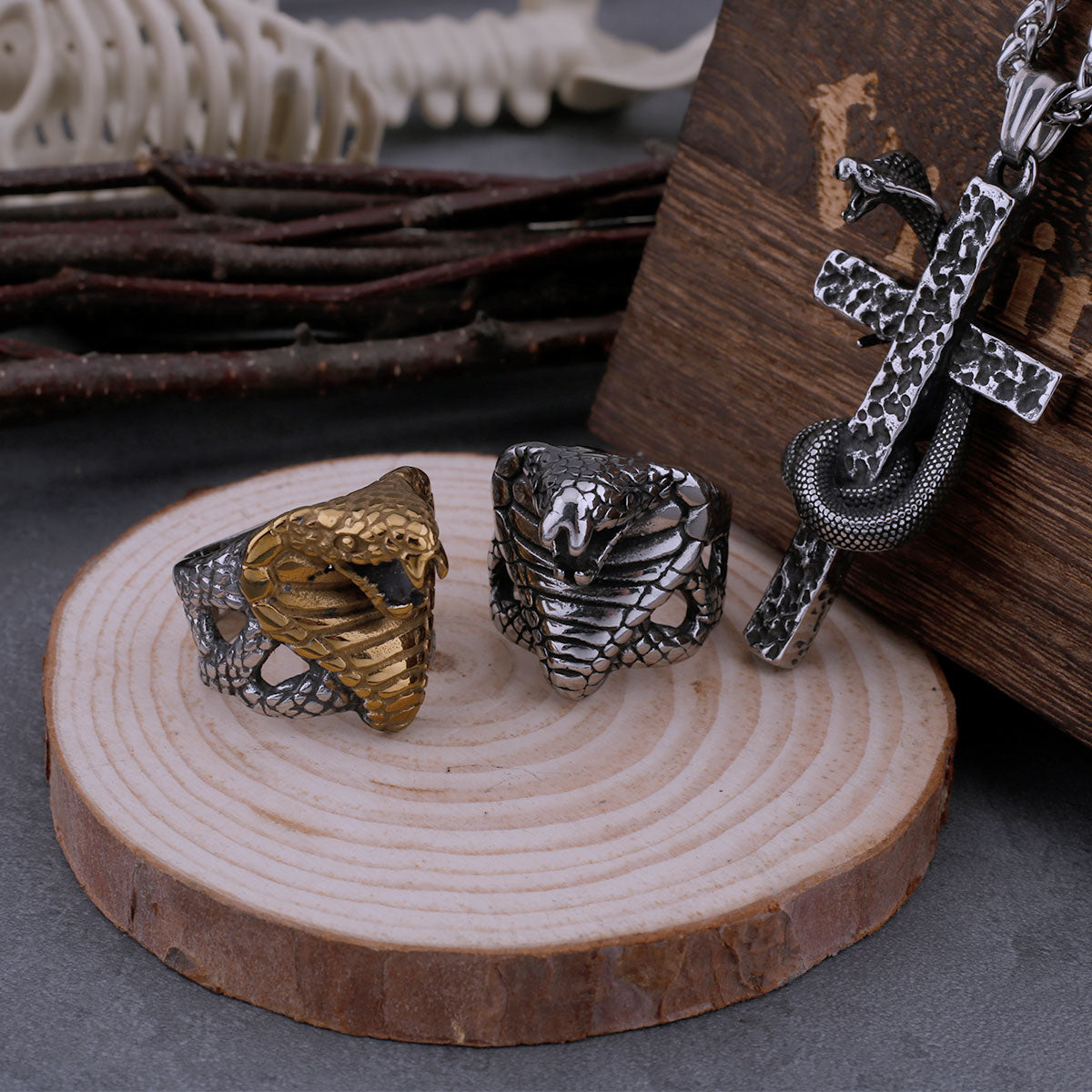 Bague Tête de Cobra Viking | Valhalla